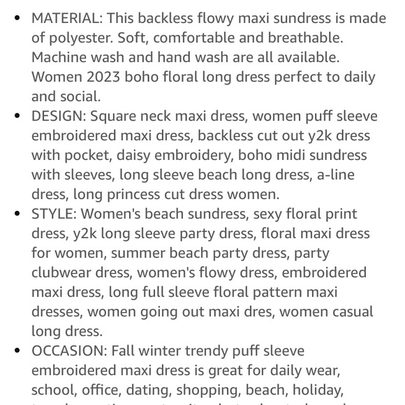 Womens Embroidered dress, worn once. In great condition! Size large! - Picture 7 of 9